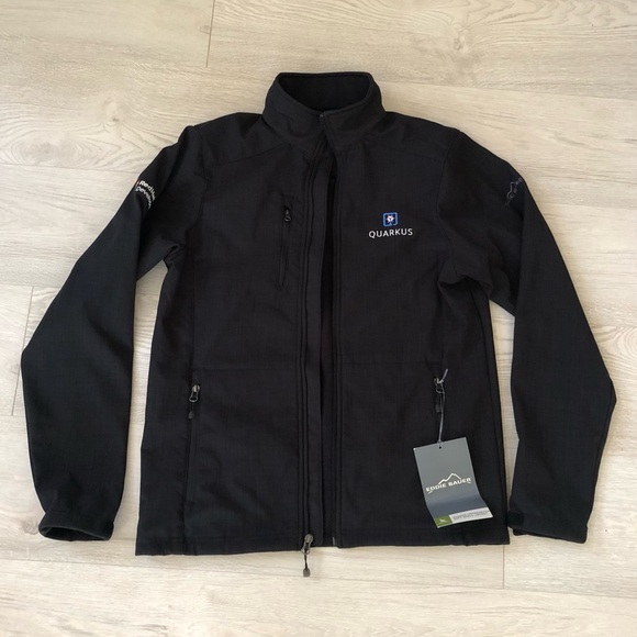 Eddie Bauer Men’s Red Hat Shaded Crosshatch Soft Shell Black Jacket - Picture 14 of 16